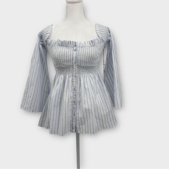 Anthropologie ASTR the Label Shelby Striped Off-The-Shoulder Top Size XS NWT - Picture 3 of 10